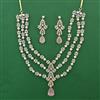 American Diamond Pearl Necklace with 2 Tone Plating