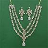 American Diamond Pearl Necklace with 2 Tone Plating