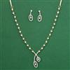 American Diamond Delicate Necklace with Rhodium Plating 2 Tone Plating