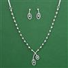 American Diamond Delicate Necklace with Rhodium Plating 2 Tone Plating