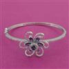 American Diamond Openable kada with Rhodium Plating