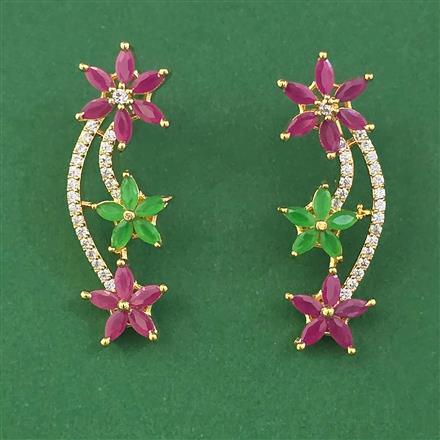 American Diamond Earcuff with Gold Plating