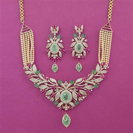 American Diamond Classic Necklace with Carat Plating