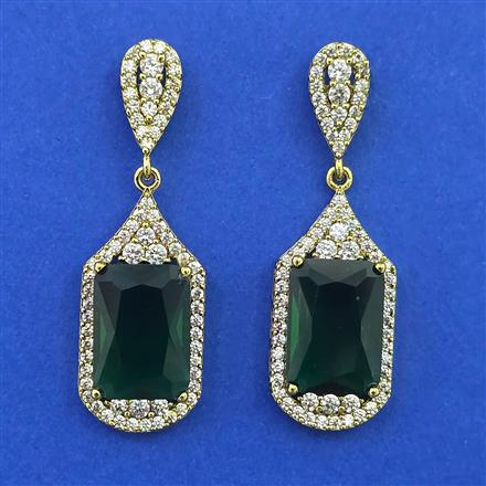 American Diamond Classic Earring with Mehndi Plating
