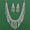 American Diamond Classic Necklace with Rhodium Plating 2 Tone Plating Mehndi Plating