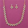 American Diamond Delicate Necklace with Rhodium Plating 2 Tone Plating Mehndi Plating