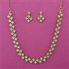 American Diamond Delicate Necklace with Rhodium Plating 2 Tone Plating Mehndi Plating