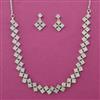 American Diamond Delicate Necklace with Rhodium Plating 2 Tone Plating Mehndi Plating