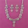 American Diamond Classic Necklace with Rhodium Plating