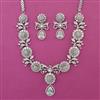 American Diamond Classic Necklace with Rhodium Plating