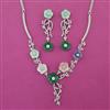 American Diamond Classic Necklace with Rhodium Plating