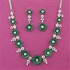 American Diamond Classic Necklace with Rhodium Plating