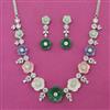 American Diamond Classic Necklace with Rhodium Plating