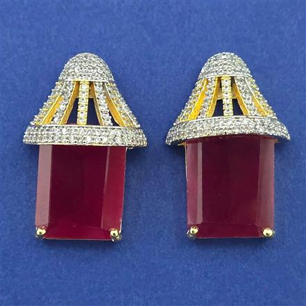 American Diamond Classic Earring with 2 Tone Plating