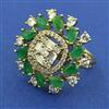 American Diamond Adjustable Ring with Mehndi Plating