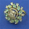 American Diamond Adjustable Ring with Mehndi Plating