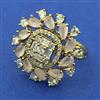American Diamond Adjustable Ring with Mehndi Plating