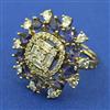 American Diamond Adjustable Ring with Mehndi Plating