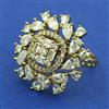 American Diamond Adjustable Ring with Mehndi Plating