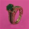American Diamond Adjustable Ring with Mehndi Plating