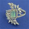 American Diamond Adjustable Ring with Rhodium Plating