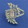 American Diamond Adjustable Ring with Rhodium Plating