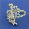 American Diamond Adjustable Ring with Rhodium Plating