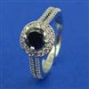 American Diamond Adjustable Ring with Rhodium Plating