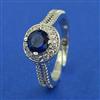 American Diamond Adjustable Ring with Rhodium Plating