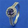 American Diamond Adjustable Ring with Rhodium Plating