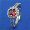 American Diamond Adjustable Ring with Rhodium Plating