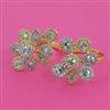 American Diamond Classic Ring with Rhodium Plating 2 Tone Plating Mehndi Plating