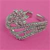 American Diamond Adjustable Ring with Rhodium Plating 2 Tone Plating Mehndi Plating