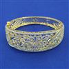 American Diamond Broad Kada with Rhodium Plating 2 Tone Plating Mehndi Plating