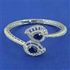 American Diamond Openable kada with Rhodium Plating