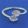 American Diamond Openable kada with Rhodium Plating