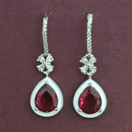 American Diamond Classic Earring with Rhodium Plating