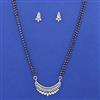 American Diamond Classic Mangalsutra with Rhodium Plating 2 Tone Plating