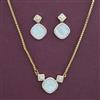 American Diamond Classic Pendant Set with Rhodium Plating 2 Tone Plating