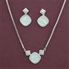 American Diamond Classic Pendant Set with Rhodium Plating 2 Tone Plating