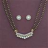 American Diamond Classic Mangalsutra with Rhodium Plating 2 Tone Plating