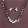 American Diamond Classic Mangalsutra with Rhodium Plating 2 Tone Plating