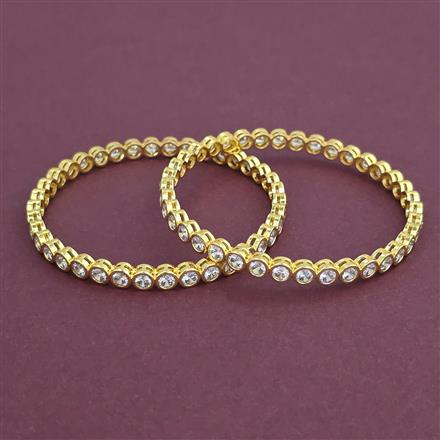 American Diamond 2 Pc Classic Bangles with Gold Plating