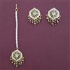 American Diamond Classic Earring Tikka with Gold Plating