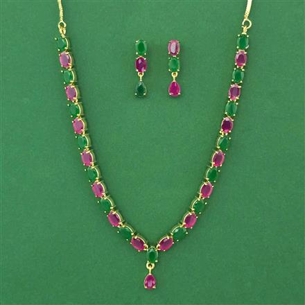 American Diamond Delicate Necklace with Gold Plating