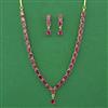 American Diamond Delicate Necklace with Gold Plating