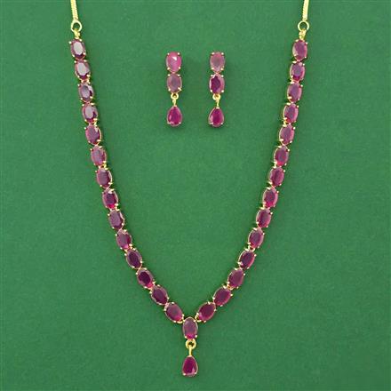 American Diamond Delicate Necklace with Gold Plating