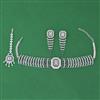 American Diamond Choker Necklace with Rhodium Plating