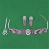 American Diamond Choker Necklace with Rhodium Plating