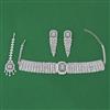 American Diamond Choker Necklace with Rhodium Plating